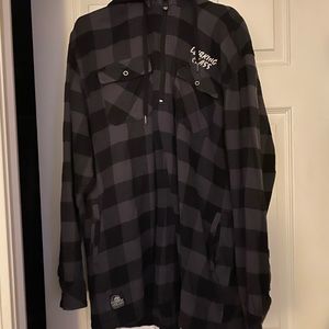 Lurking Class “Sketchy Tank” plaid half zip